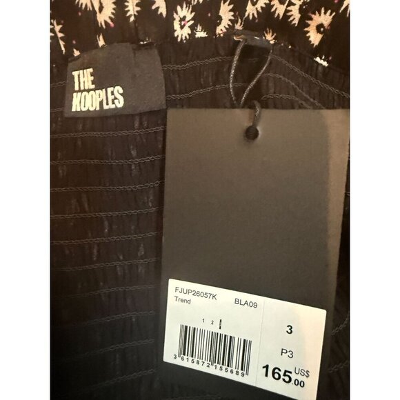 The Kooples Womens Short Skirt Black Daisy Dots Smocked 100% Viscose - Picture 6 of 14